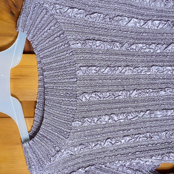 MILANO* lavender lightweight poly stretch long sleeve mock neck blouse top tunic - Picture 6 of 9